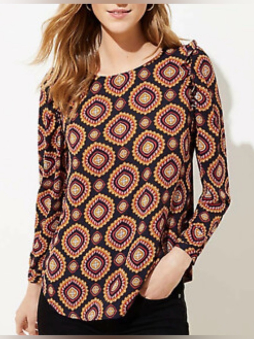 Loft NWT medallion print top, XS
